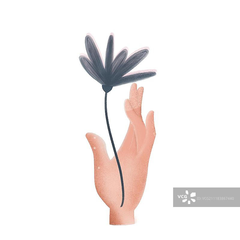 拿着草的手图片素材