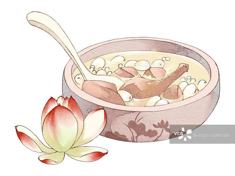 写实莲子鸡汤图片素材