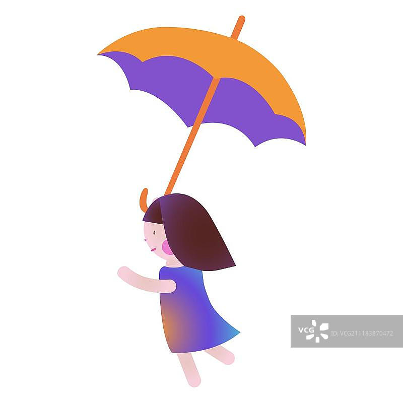打伞的女孩图片素材