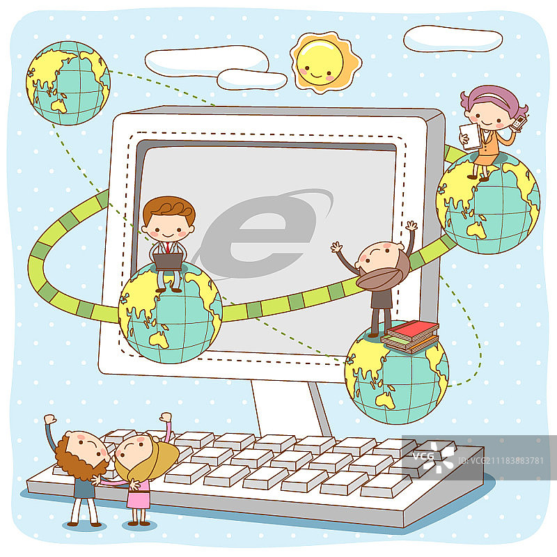 以可爱人物为主题的商业矢量插画图片素材