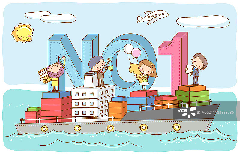 以可爱人物为主题的商业矢量插画图片素材