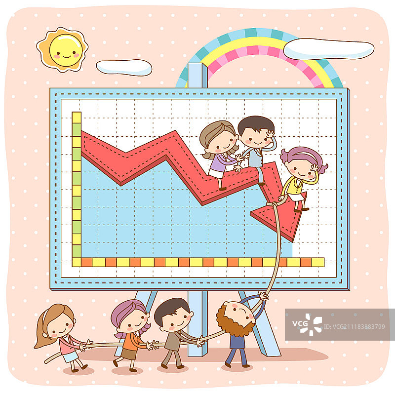 以可爱人物为主题的商业矢量插画图片素材