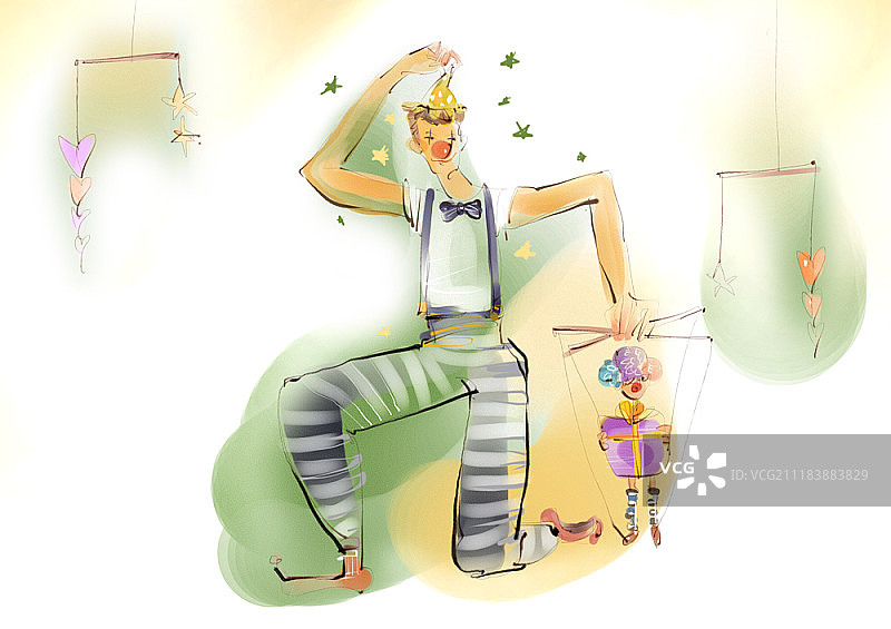 人们享受活动的的水彩插画图片素材