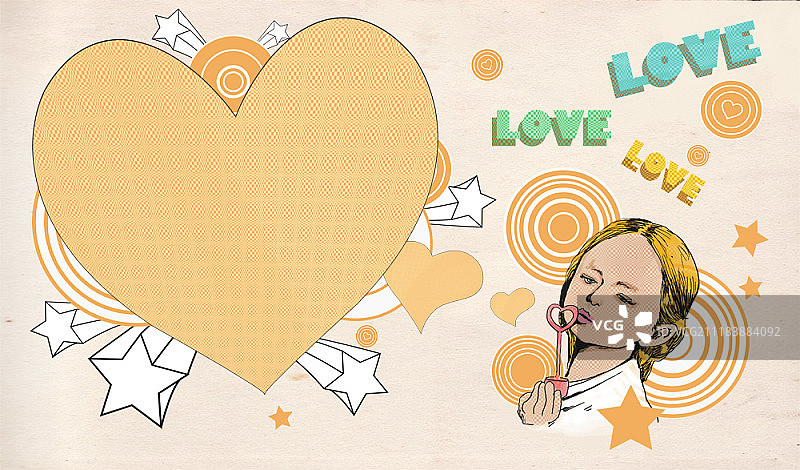 带有文案空间的复古风格插画图片素材