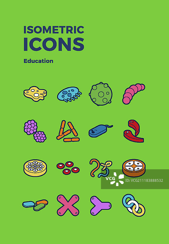 教育主题等距视角图标合集图片素材