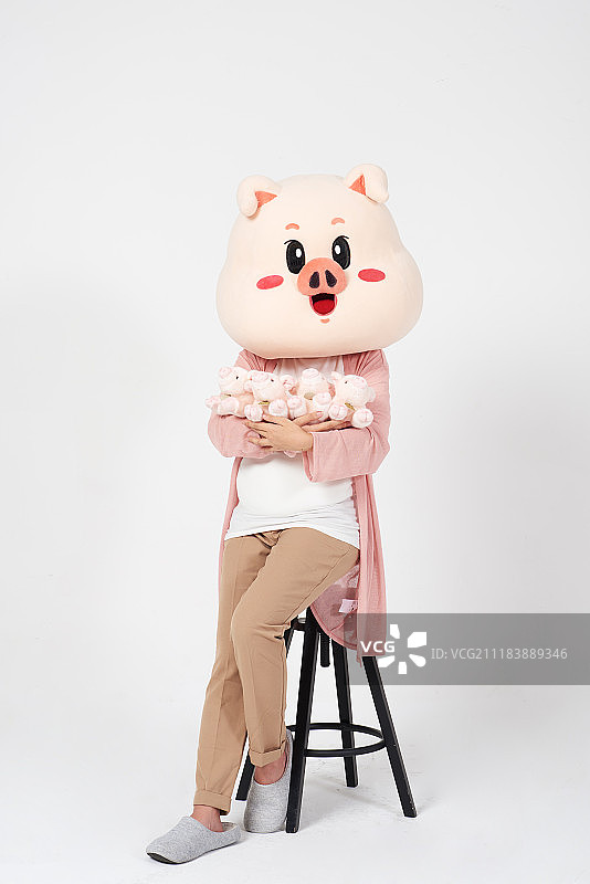 怀孕的猪角色摄影图片素材