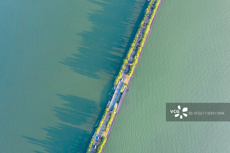 武汉东湖风景区绿道航拍风光图片素材