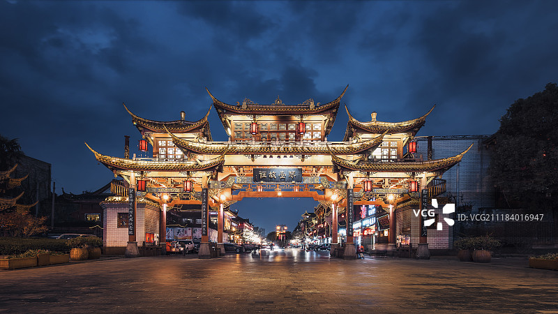 成都琴台路夜景图片素材