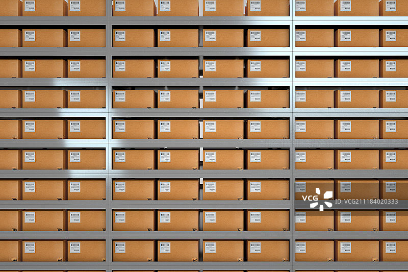 3D仓库货架和货物图片素材