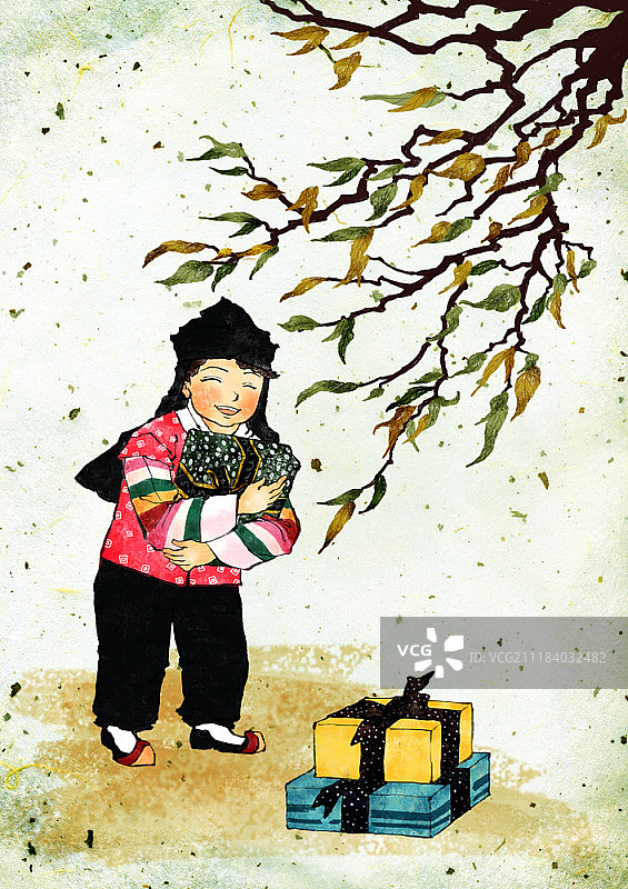 韩国传统风格古画图片素材