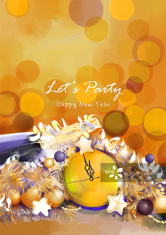 新年快乐，派对概念插画图片素材