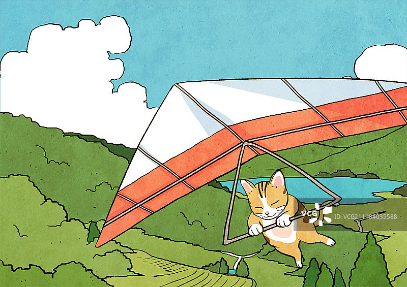 可爱卡通猫咪角色插画图片素材