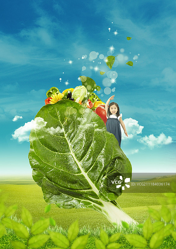 有机食品概念数字合成图像图片素材