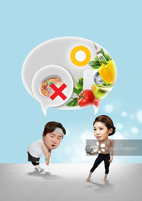 健康饮食理念数字合成图像图片素材