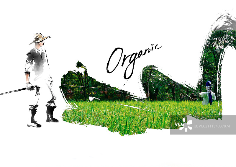 有机食品概念数字合成图像图片素材