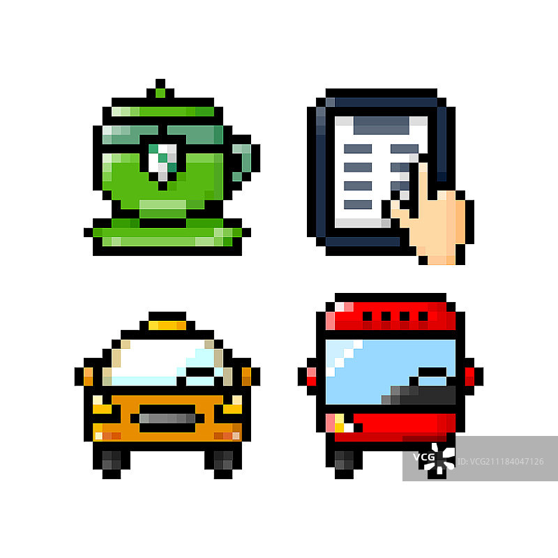 应用程序、网页或视频游戏界面像素图标矢量图035图片素材