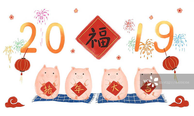 猪年大吉图片素材