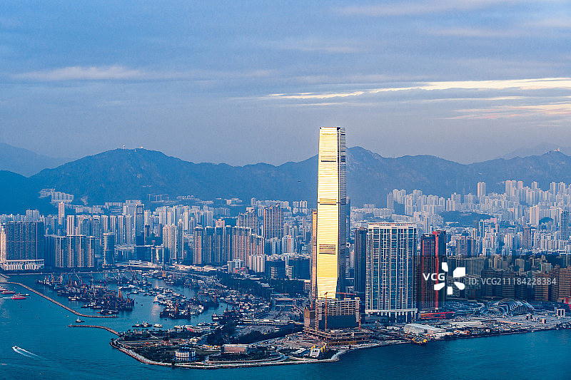 香港维多利亚港全景图图片素材