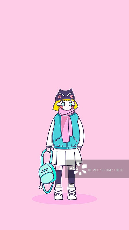 扁平风少女少男系列图片素材