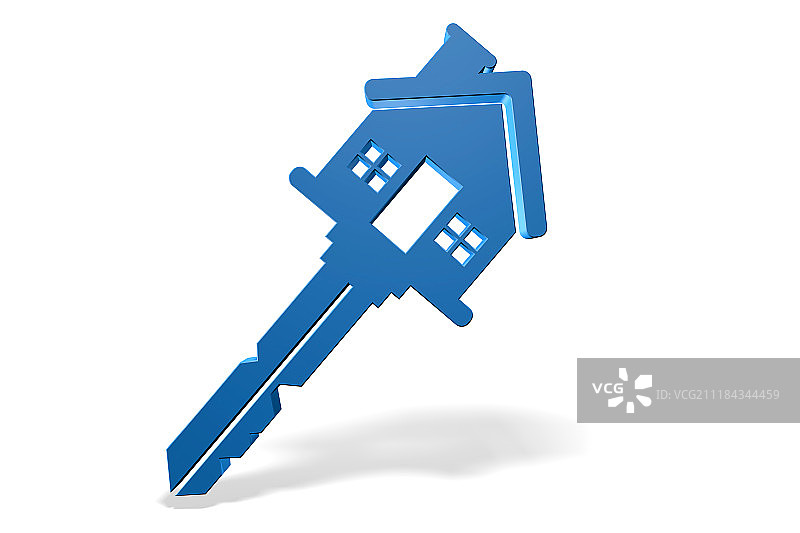 3D房子形态的钥匙图片素材