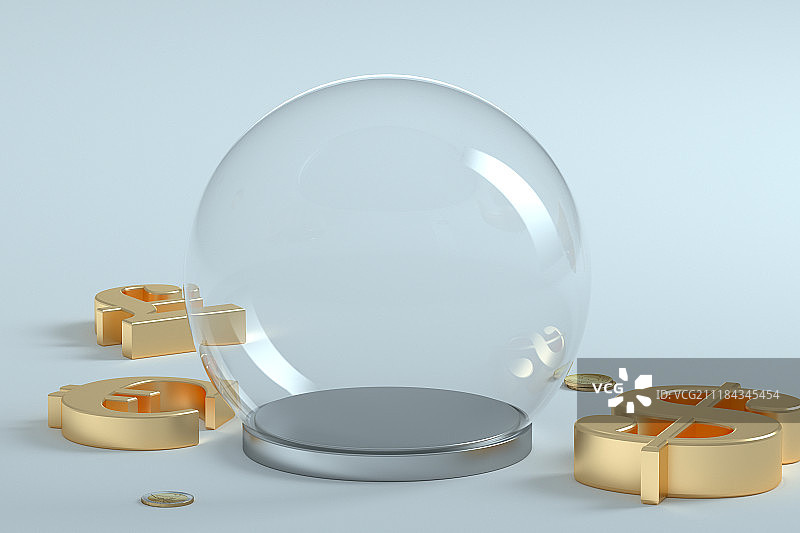 3D空的水晶球图片素材