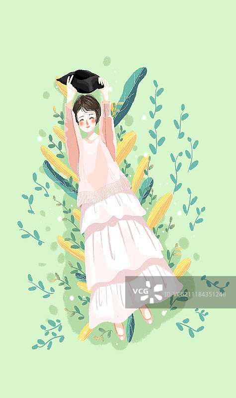 一个人系列插画图片素材