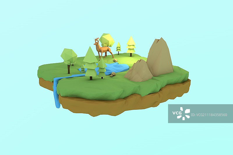 三维生态环境插画图片素材