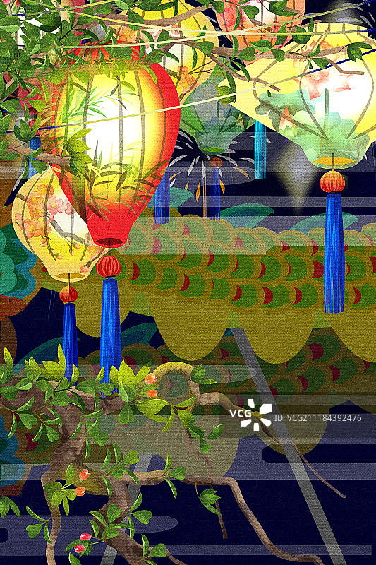 中国风元宵节背景系列图片素材