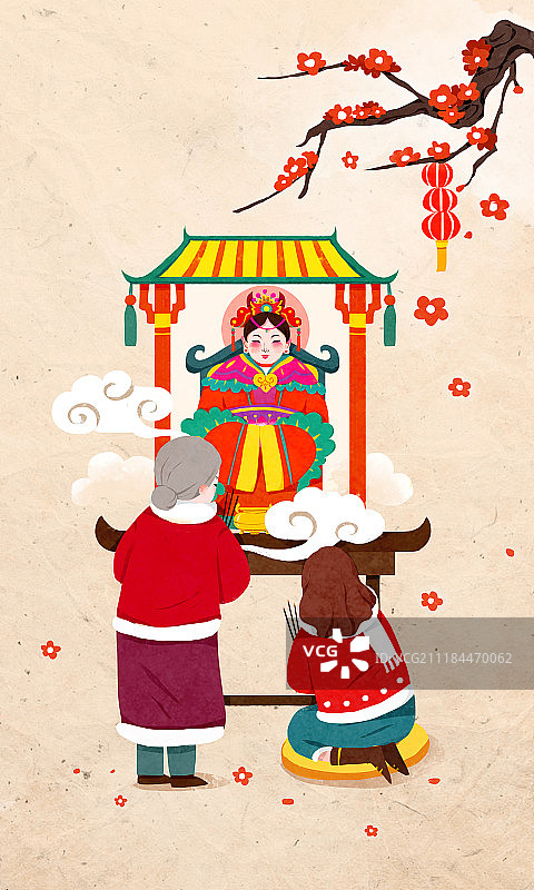 正月十一 祭奉紫姑无字版图片素材