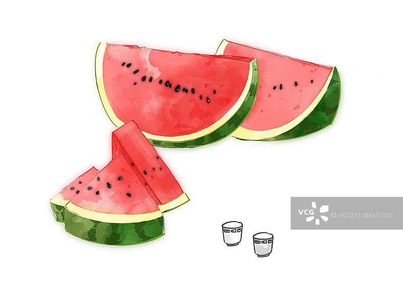 手绘水彩插画水果系列图片素材