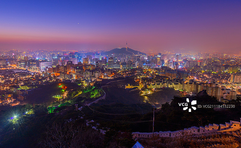 韩国首尔市中心天际线图片素材