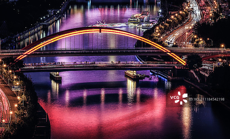 天津金刚桥夜景图片素材