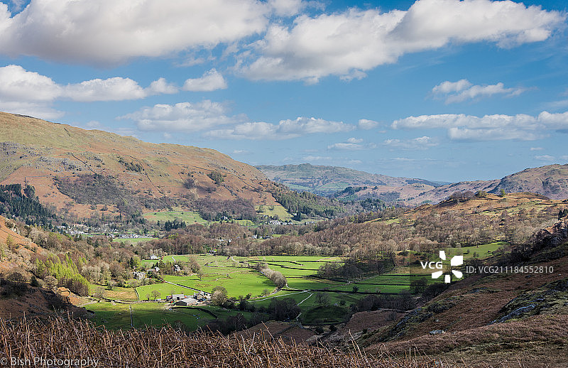 山谷下的绿意图片素材