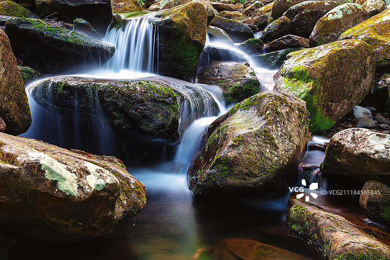 咆哮叉沿岸的静谧溪流图片素材