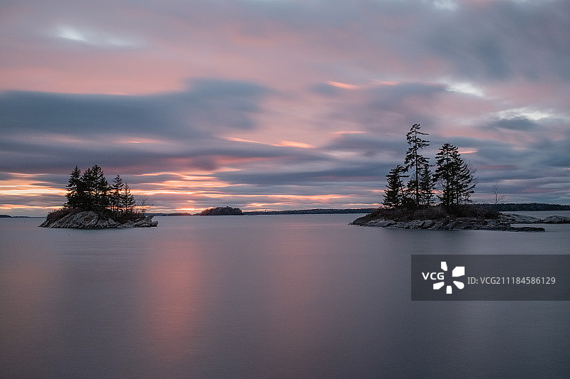 了望点日落图片素材