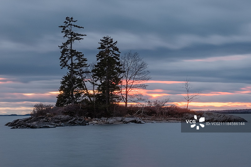 了望点日落图片素材