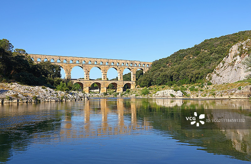 加尔桥，古罗马高架渠图片素材