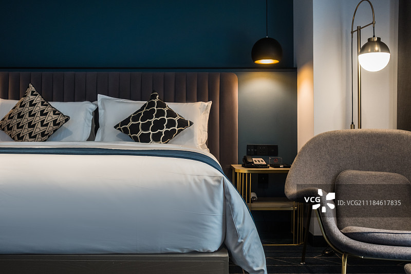 豪华酒店卧室内部图片素材