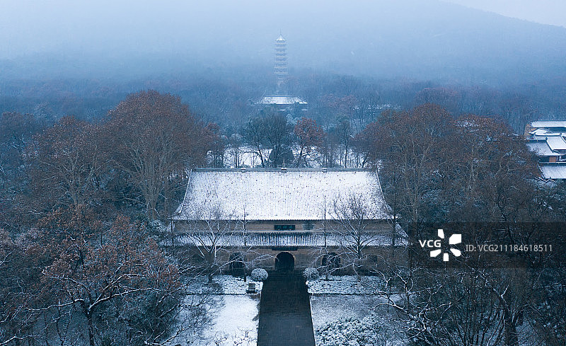 紫金山雪景图片素材