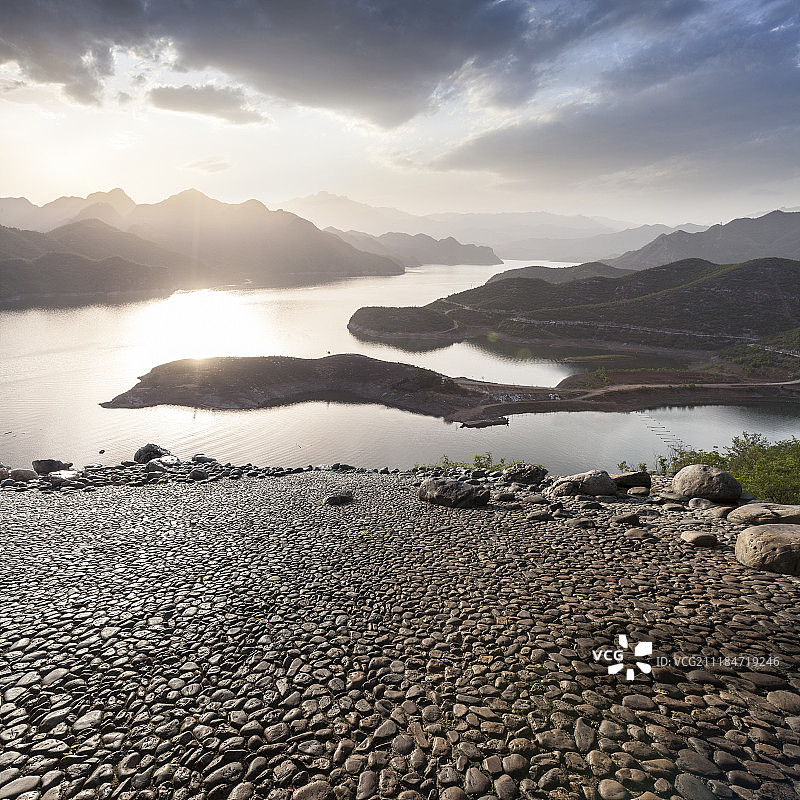 湖边平台图片素材