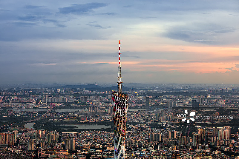 广州塔后的海珠区图片素材