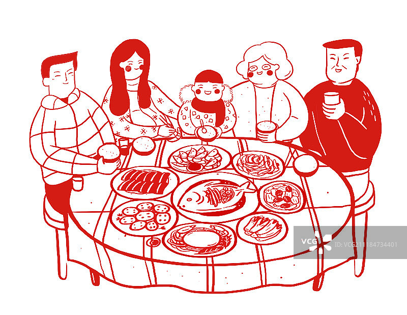 年夜饭一家人图片素材