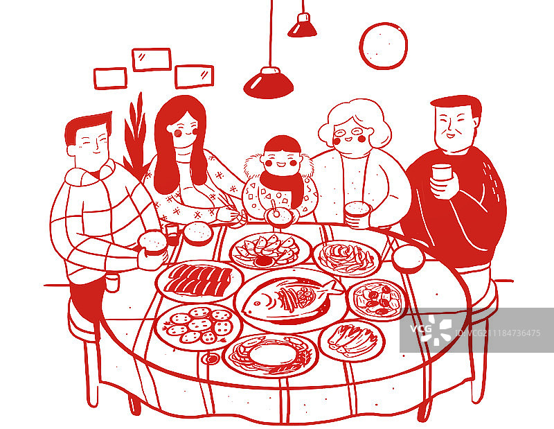 年夜饭一家人图片素材