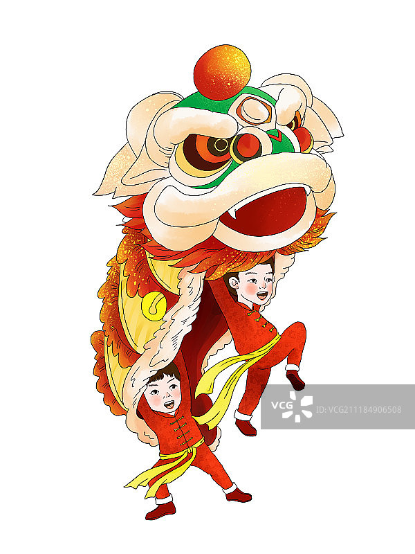 春节节日舞狮喜庆图片素材