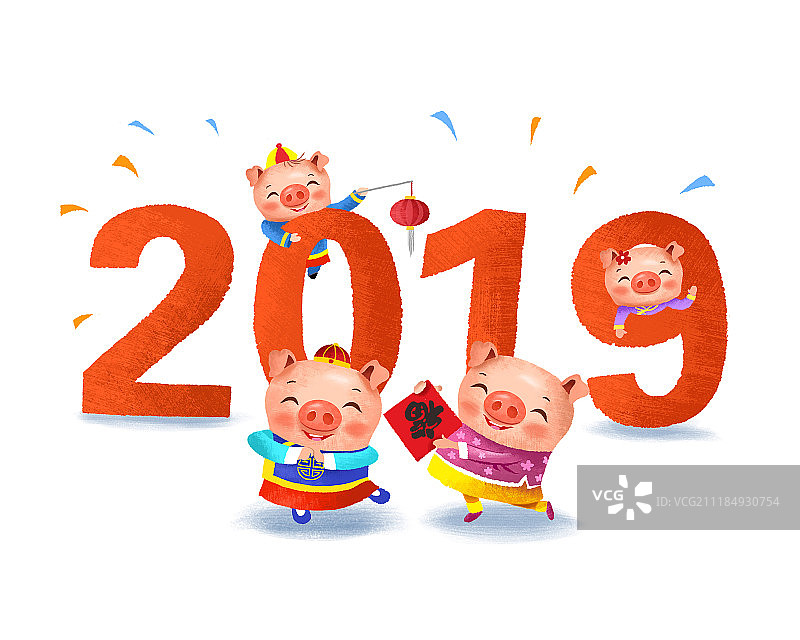 猪年插画图片素材