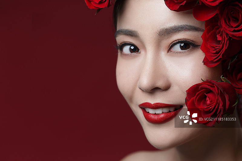 美女妆面肖像图片素材