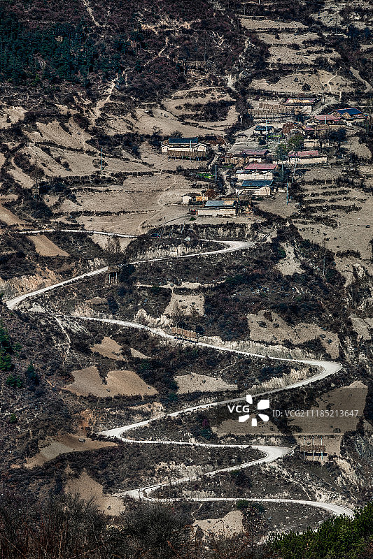 航拍四川凉山彝族山村图片素材