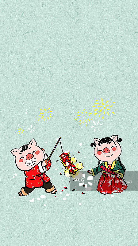 猪年春节壁纸系列猪报平安图片素材