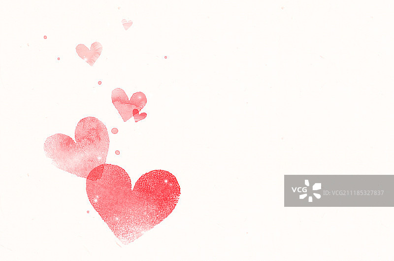 水彩春天爱心背景图片素材