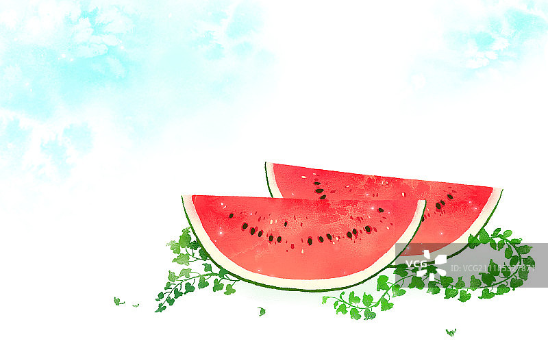 背景，水彩，夏季，模糊图片素材